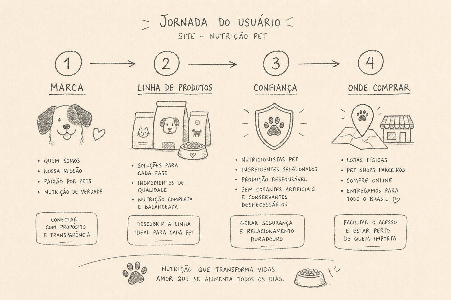 Sketch à mão da jornada Premier Pet